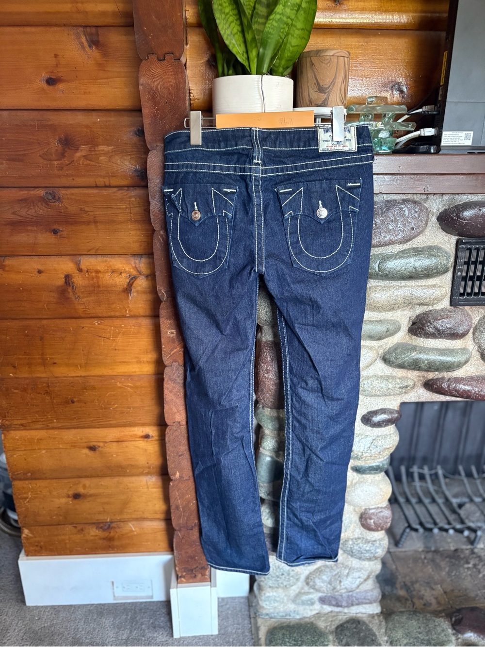 True Religion Billy Bootcut Jeans Mens 30 Made in USA Dark Wash Y2K White Stitch